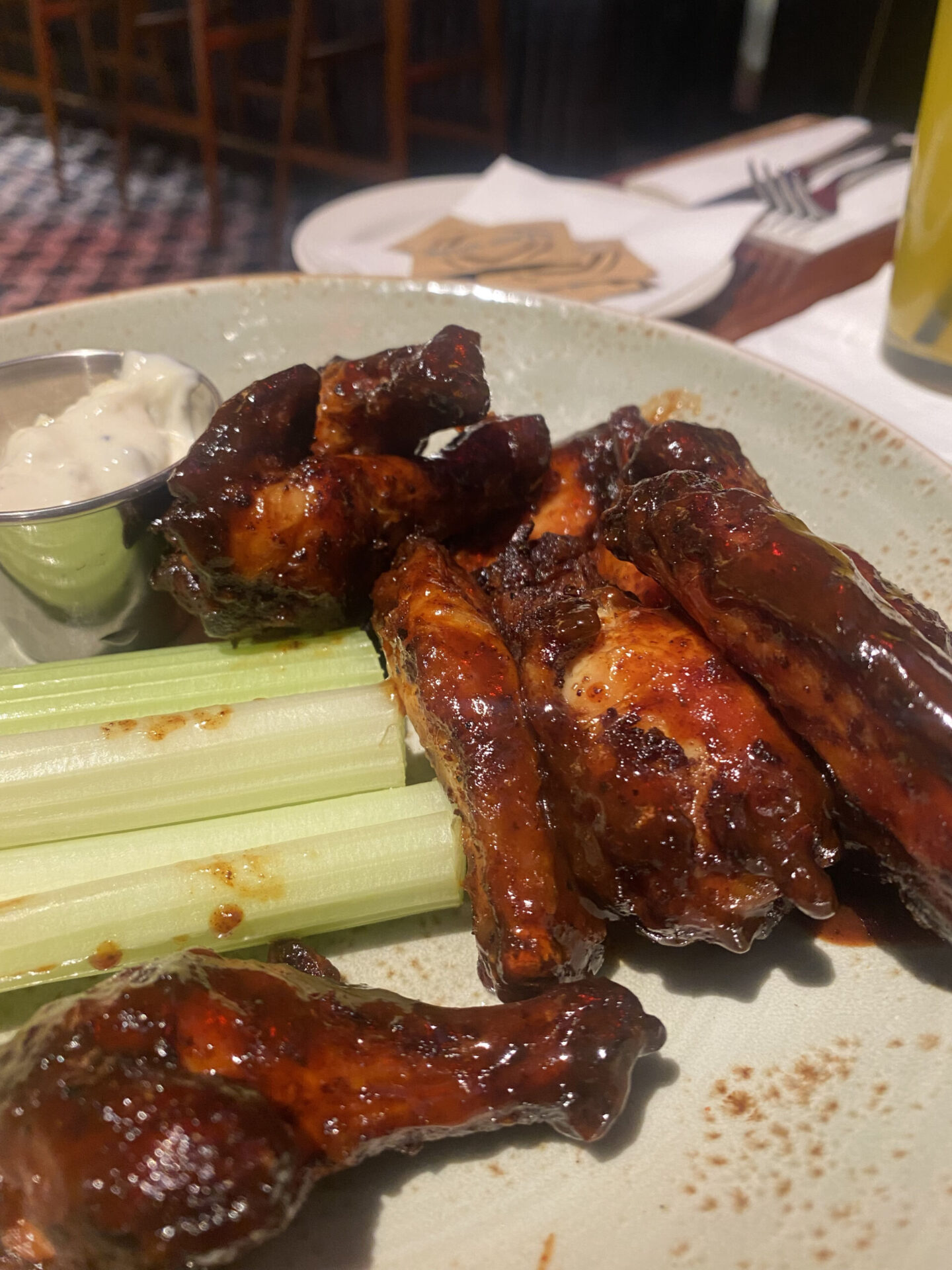 chicken wings with bbq sauce at hard rock cafe newcastle